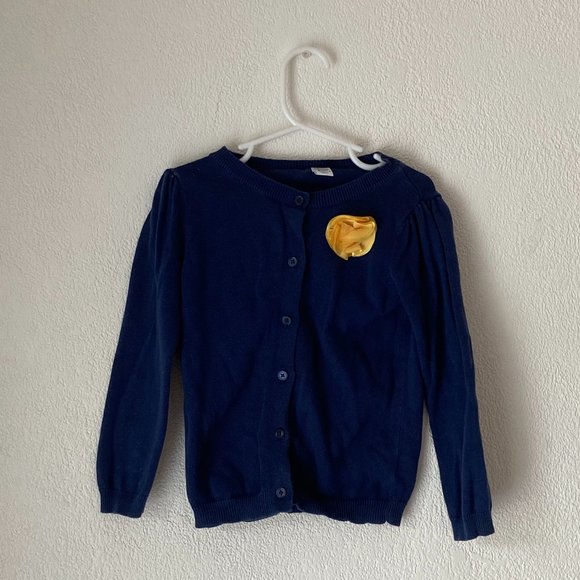 5/$25 Girls Old Navy Dark Blue Cardigan with Buttons Size 4T 100% Cotton - Picture 1 of 3